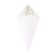 10 CORNETS JOLIS BRINS PAPIER OR ET BLANC