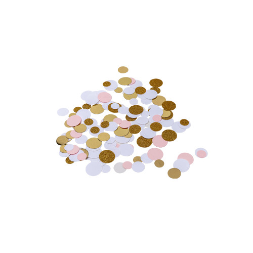 CONFETTIS PAPIER ROSE,BLANC OR