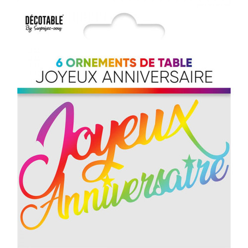 ORNEMENT DE TABLE ANNIVERSAIRE