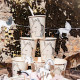 8 GOBELETS LICORNE PASTEL / OR