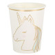 8 GOBELETS LICORNE PASTEL / OR
