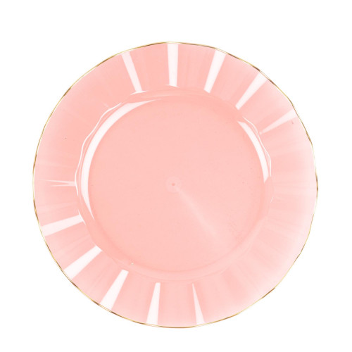 6 ASSIETTES PLAST.ROSE/OR