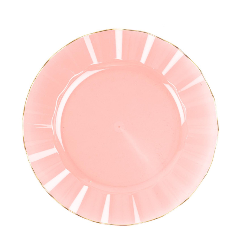 6 ASSIETTES PLAST.ROSE/OR