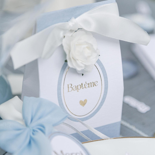 10 SACHETS BAPTEME BLEU/BLANC