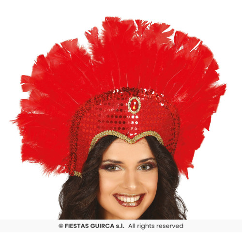 COIFFE PLUMES ROUGE