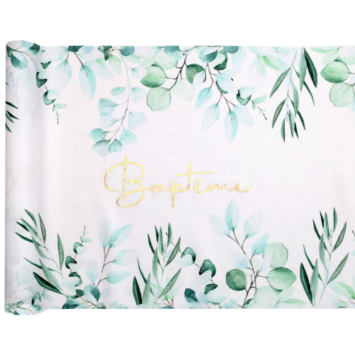 CHEMIN DE TABLE VÉGÉTAL BAPTÊME
