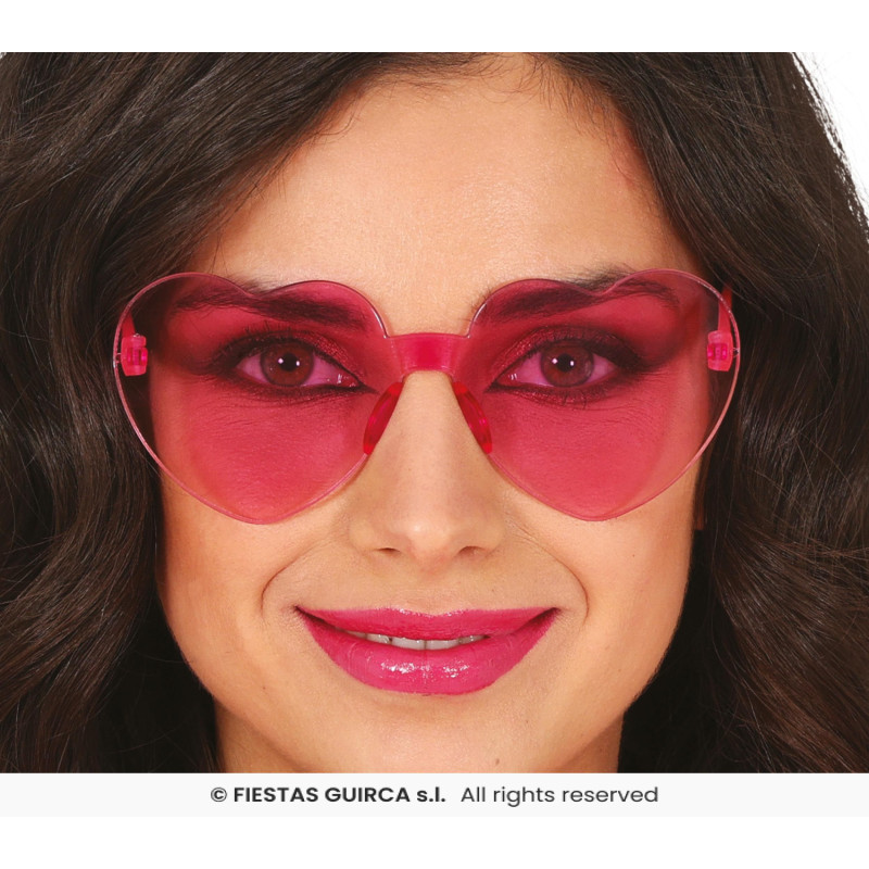 LUNETTES TRANSPARENTE COEUR ROSE
