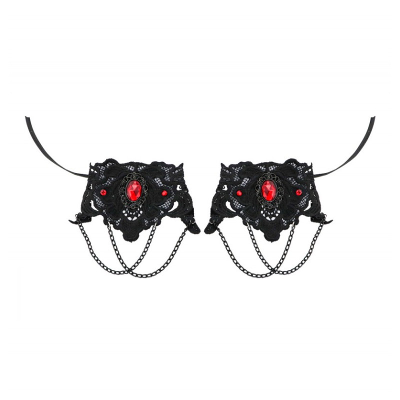 2 MANCHETTES GOTHIQUES NOIRES