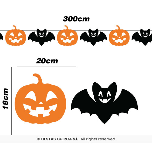 GUIRLANDE CHAUVE SOURIS/CITROUILLE