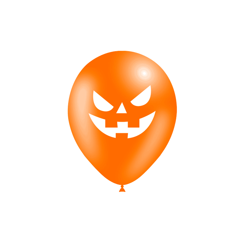 8 BALLONS ORANGE CITROUILLE