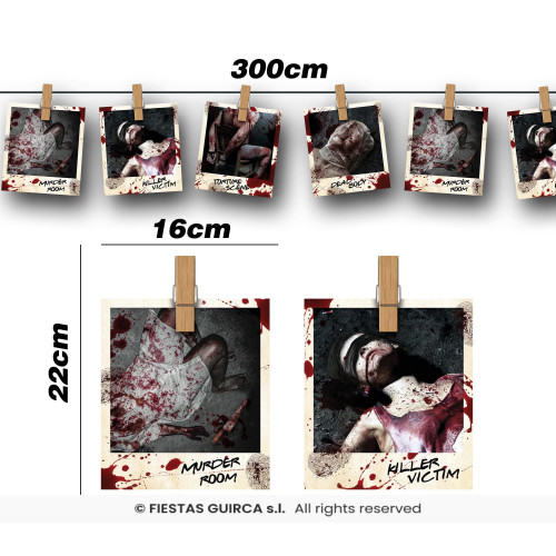 GUIRLANDE PHOTOS CRIMES 274CM
