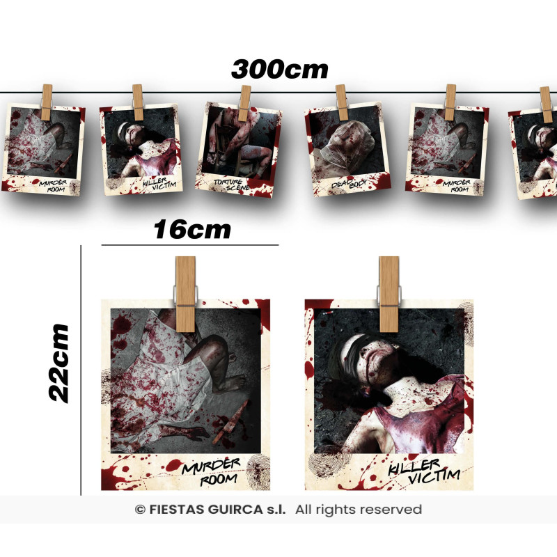 GUIRLANDE PHOTOS CRIMES 274CM