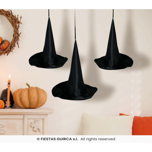 SET 3 CHAPEAUX SORCIERE A SUSPENDRE