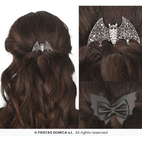 2 PINCES A CHEVEUX CHAUVE SOURIS