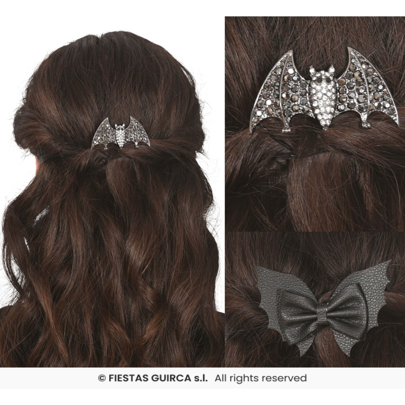 2 PINCES A CHEVEUX CHAUVE SOURIS