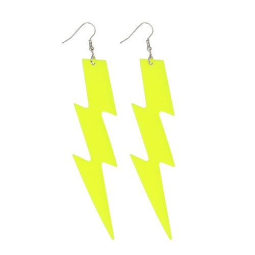 PENDANTS D OREILLE JAUNE FLUO