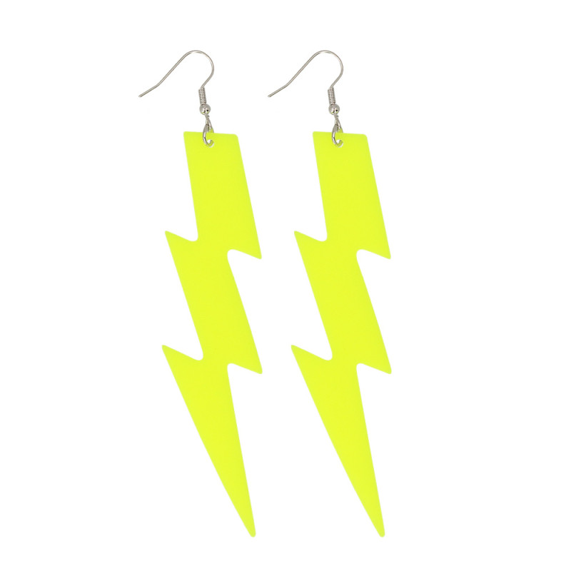 PENDANTS D OREILLE JAUNE FLUO