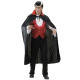 CAPE NOIRE COL ROUGE SATIN