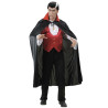 CAPE NOIRE COL ROUGE SATIN