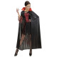 CAPE NOIRE COL ROUGE SATIN