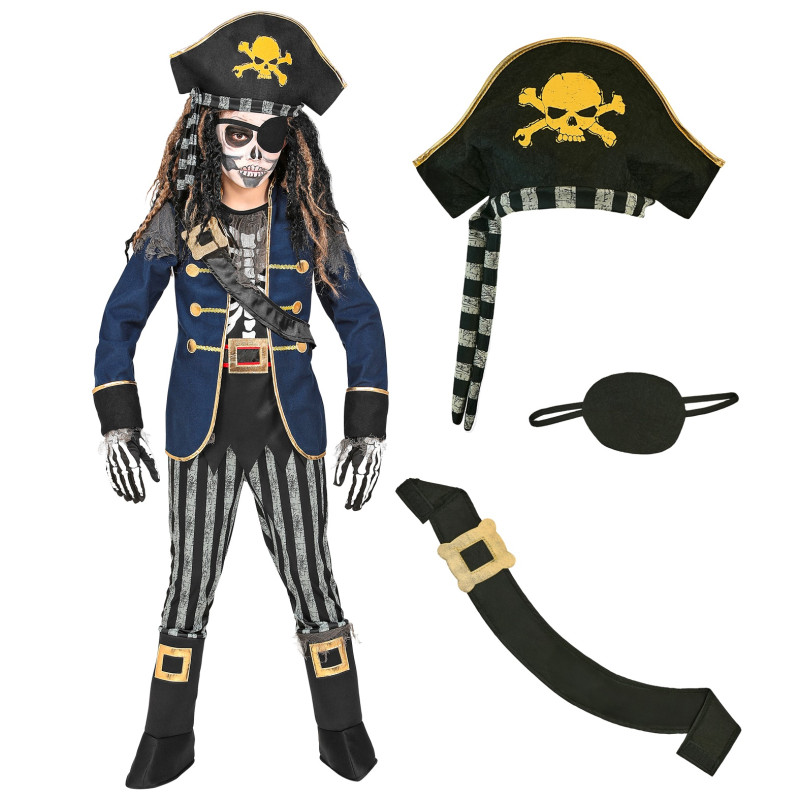 SQUELETTE CAPITAINE PIRATE 158CM