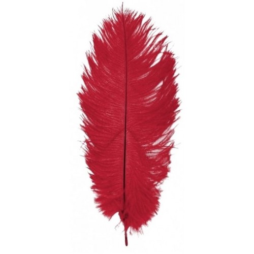 1 PLUME AUTRUCHE ROUGE 55-60CM