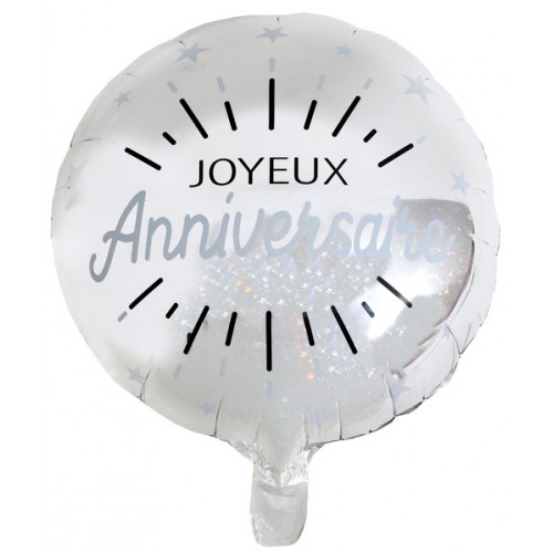 BALLON ALU ETINCELLANT ARGENT