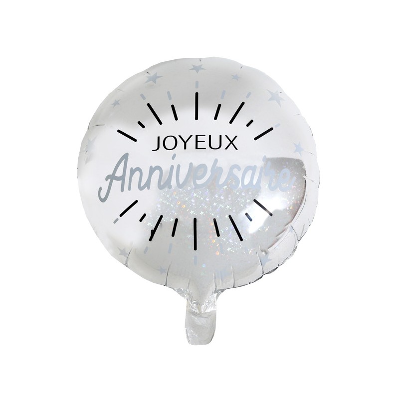 BALLON ALU ETINCELLANT ARGENT