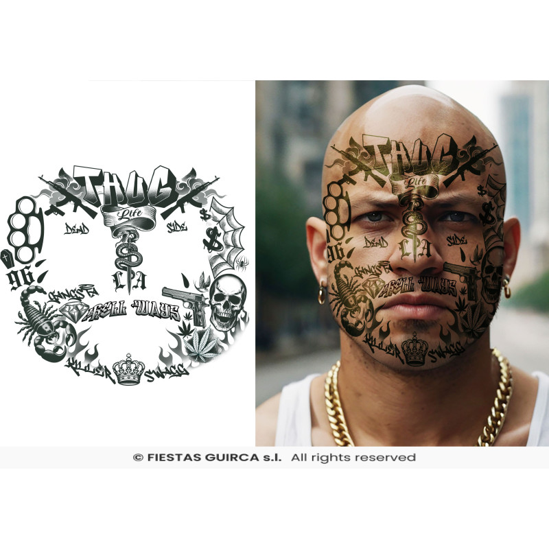 TATOUAGE VISAGE THUG LIFE