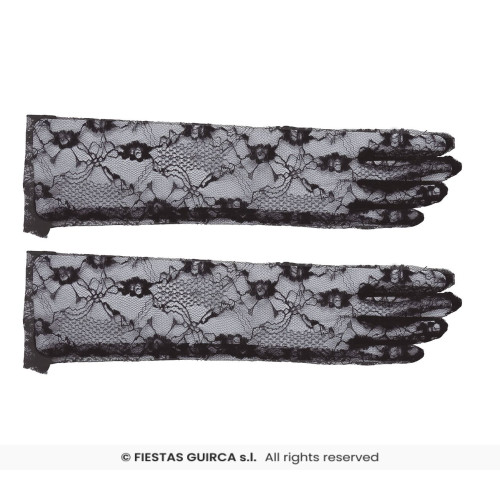 GANTS DENTELLE 38 CMS NOIR