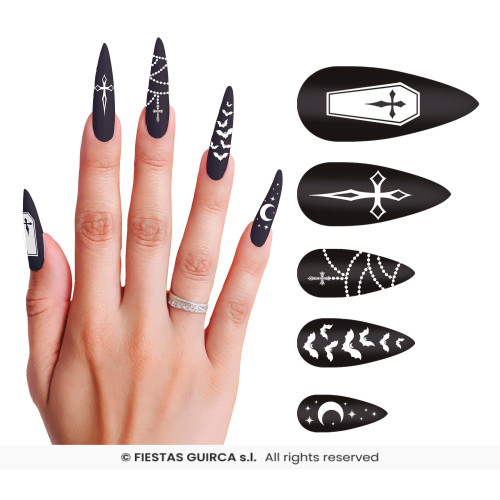12 FAUX ONGLES VAMPIRE