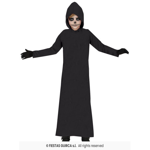 TUNIQUE NOIRE AVEC CAPUCHE 5/6 ANS
