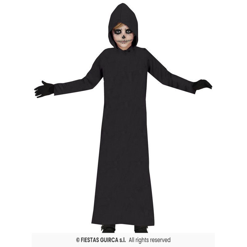 TUNIQUE NOIRE AVEC CAPUCHE 5/6 ANS