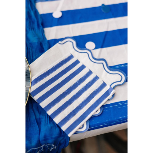 10 SERVIETTES MIX&amp;MATCH BLEU/BLANC