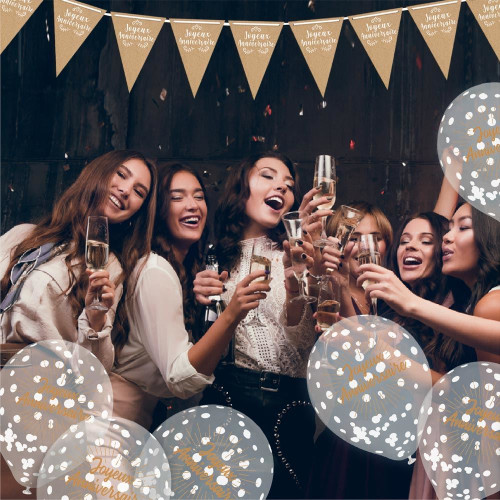 6 BALLONS CONFETTI KRAFT PARTY