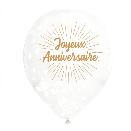 6 BALLONS CONFETTI KRAFT PARTY