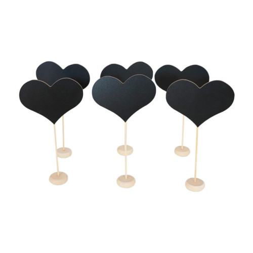 SET 6 MARQUE-TABLES COEUR ARDOISE