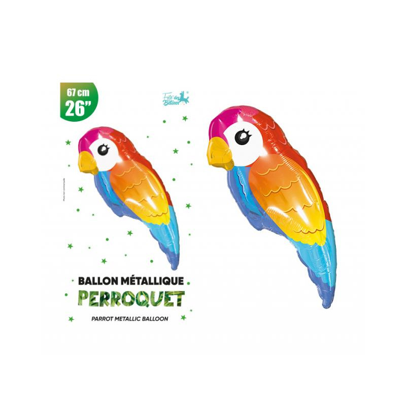 BALLON METALLIQUE PERROQUET