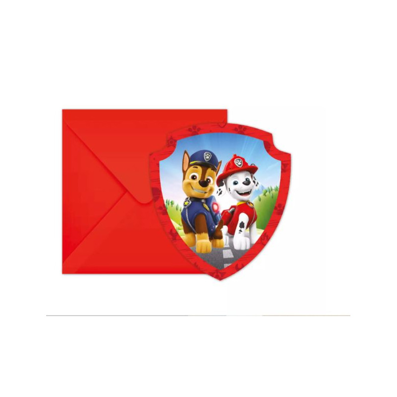 6 CARTES D INVITATION PAT PATROUILLE