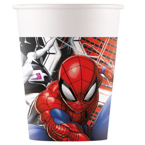 8 GOBELETS 25CL SPIDERMAN