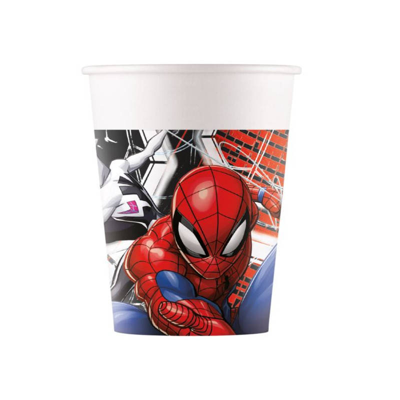 8 GOBELETS 25CL SPIDERMAN
