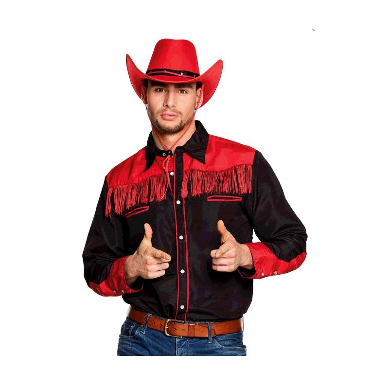 CHEMISE COW BOY M NOIR/RGE