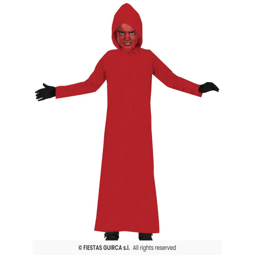 TUNIQUE ROUGE AVEC CAPUCHE 10/12 ANS