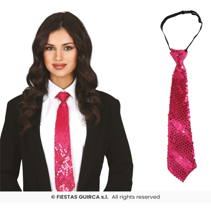 CRAVATE SEQUINS FUCHSIA