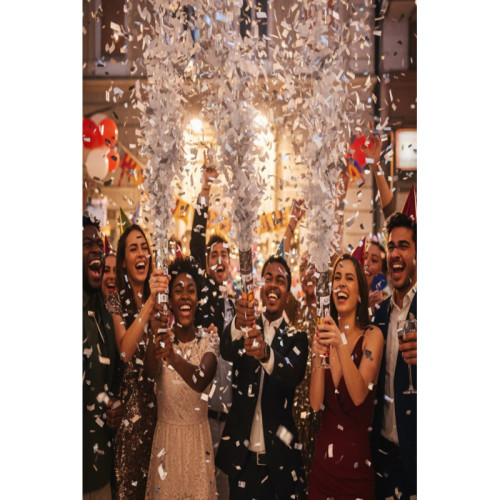 CANON A CONFETTIS 40CM ARGENT