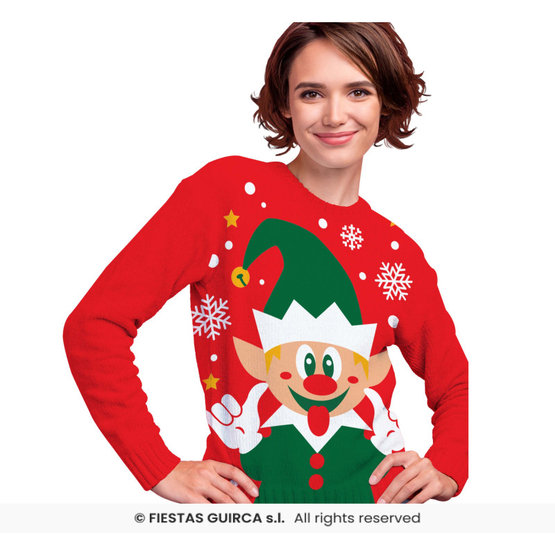 PULL NOËL ELFE FEMME L