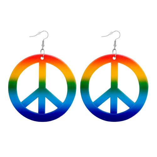 BOUCLES D'OREILLES HIPPIE ARC EN CIEL