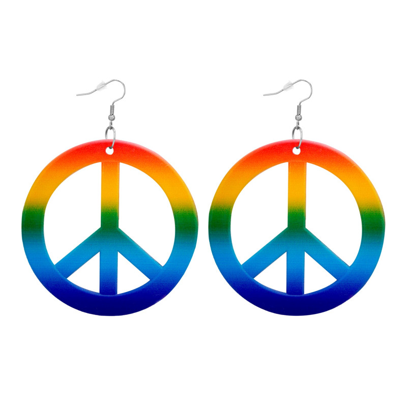 BOUCLES D'OREILLES HIPPIE ARC EN CIEL