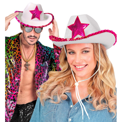 CHAPEAU FETE BLANC AVEC ETOILE