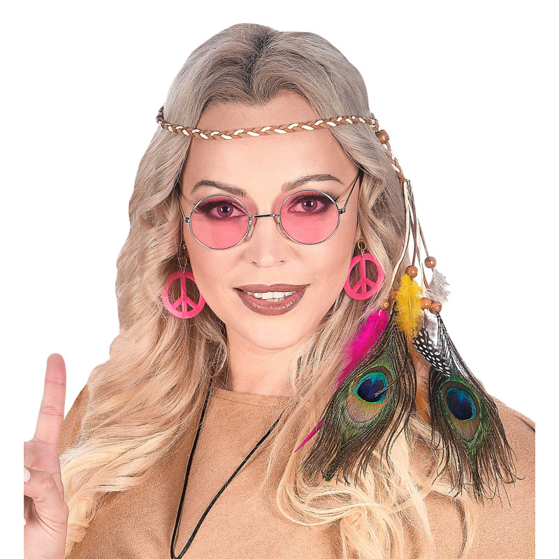 BANDEAU AVEC PLUME INDIEN MULTICOLORE